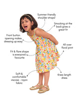 Load image into Gallery viewer, Campana Girls Lisa Bohemian Flared Dress - Floral Print - White & Multicolour