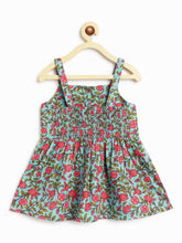 Load image into Gallery viewer, Campana Girls Udita Tunic & Culottes Indo Western Set - Floral Print - Blue & Pink