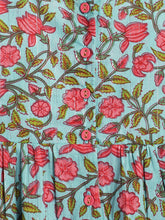 Load image into Gallery viewer, Campana Girls Udita Tunic & Culottes Indo Western Set - Floral Print - Blue & Pink