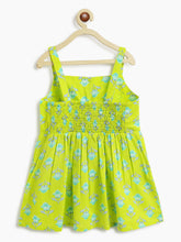 Load image into Gallery viewer, Campana Girls Udita Tunic & Culottes Indo Western Set - Floral Print - Lime & Blue