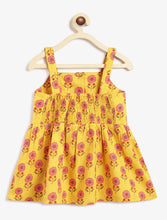 Load image into Gallery viewer, Campana Girls Udita Tunic & Culottes Indo Western Set - Floral Print - Yellow & Pink