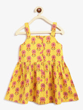 Load image into Gallery viewer, Campana Girls Udita Tunic & Culottes Indo Western Set - Floral Print - Yellow & Pink
