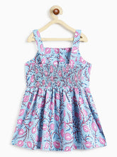 Load image into Gallery viewer, Campana Girls Udita Pure Cotton Anaar Print Tunic with Palazzo Set - Light Blue & Purple