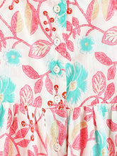Load image into Gallery viewer, Campana Girls Udita Pure Cotton Floral Print Tunic with Palazzo Set - White & Pink