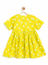 Load image into Gallery viewer, Campana Girls Zoe Pure Cotton Floral Print Dress - Lime Green