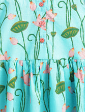 Load image into Gallery viewer, Campana Girls Zoe Pure Cotton Lotus Printed Dress with Jacket - Light Blue & Peach