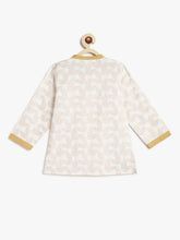Load image into Gallery viewer, Campana Boys Ananda Dhoti Kurta Set - Gold Foil Print - Off White & Gold