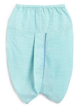 Load image into Gallery viewer, Campana Boys Ananda Dhoti Kurta Set - Small Blockprint - Royal Blue & Turquoise