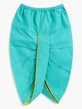 Load image into Gallery viewer, Campana Boys Ananda Floral Printed Cotton Kurta Dhoti Set - Lime Green & Turquoise