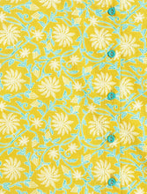Load image into Gallery viewer, Campana Boys Ananda Floral Printed Cotton Kurta Dhoti Set - Lime Green & Turquoise