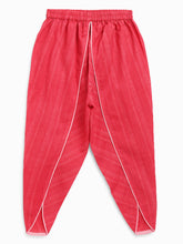 Load image into Gallery viewer, Campana Girls Kaveri Kurta with Dhoti & Dupatta Set - Carnations Print - Pink & Red