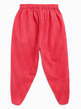 Load image into Gallery viewer, Campana Girls Kaveri Kurta with Dhoti & Dupatta Set - Carnations Print - Pink & Red