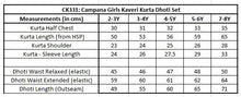 Load image into Gallery viewer, Campana Girls Kaveri Kurta with Dhoti & Dupatta Set - Carnations Print - Pink & Red