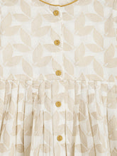 Load image into Gallery viewer, Campana Girls Asmi Dhoti Set - Gold Foil Print - Off-White & Gold