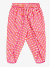 Load image into Gallery viewer, Campana Girls Asmi Dhoti Set - Pastel Floral Print - Orange & Pink