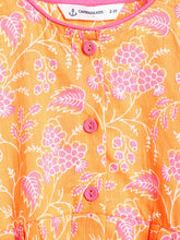 Load image into Gallery viewer, Campana Girls Asmi Dhoti Set - Pastel Floral Print - Orange & Pink