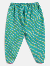 Load image into Gallery viewer, Campana Girls Asmi Dhoti Set - Pichwai Print - Off White & Green