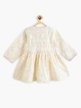 Load image into Gallery viewer, Campana Girls Asmi Dhoti Kurta Set - Geometric Embroidery - White & Multicolour