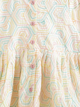 Load image into Gallery viewer, Campana Girls Asmi Dhoti Kurta Set - Geometric Embroidery - White & Multicolour