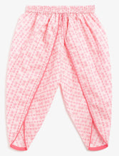Load image into Gallery viewer, Campana Girls Asmi Floral Printed Cotton Kurta Dhoti Pants Set - Pink