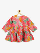 Load image into Gallery viewer, Campana Girls Asmi Dhoti Set - Bold Florals - Pink & Pista Green