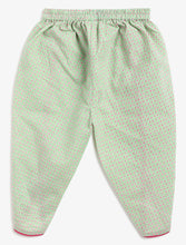 Load image into Gallery viewer, Campana Girls Asmi Dhoti Set - Bold Florals - Pink & Pista Green