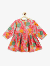 Load image into Gallery viewer, Campana Girls Asmi Dhoti Set - Bold Florals - Pink & Pista Green