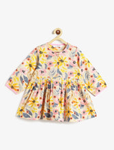 Load image into Gallery viewer, Campana Girls Asmi Floral Printed Cotton Kurta Dhoti Pants Set - Pink & Multicolour