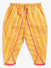 Load image into Gallery viewer, Campana Girls Asmi Kurta with Dhoti Pants - Seamless Floral Print - Pink & Yellow