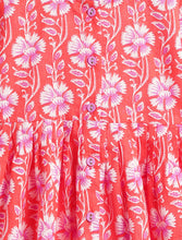 Load image into Gallery viewer, Campana Girls Asmi Kurta with Dhoti Pants - Floral & Striped Print - Orange & Purple