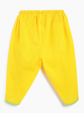 Load image into Gallery viewer, Campana Girls Asmi Pure Cotton Floral Blockprint Kurta with Dhoti Pants Set - Turquoise & Yellow