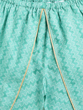 Load image into Gallery viewer, Campana Girls Asmi Pure Cotton Abstract Floral Print Kurta Dhoti Suit Set - Teal Blue