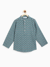 Load image into Gallery viewer, Campana Boys Amias Popover Shirt - Dot Motif - Grey & Blue