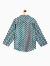 Load image into Gallery viewer, Campana Boys Amias Popover Shirt - Dot Motif - Grey & Blue
