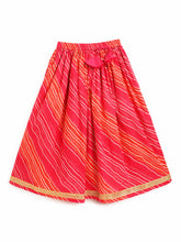 Load image into Gallery viewer, Campana Girls Koel Lehenga Choli Set with Dupatta - Leheriya Print - Pink