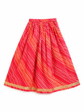 Load image into Gallery viewer, Campana Girls Koel Lehenga Choli Set with Dupatta - Leheriya Print - Pink