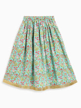 Load image into Gallery viewer, Campana Girls Koel Lehenga Set - Flower Bud Print - Sky Blue & Pink