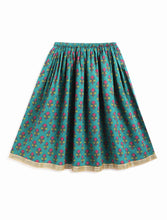 Load image into Gallery viewer, Campana Girls Koel Lehenga Set - Floral Blockprint - Green & Purple