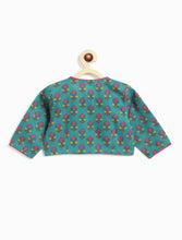 Load image into Gallery viewer, Campana Girls Koel Lehenga Set - Floral Blockprint - Green & Purple