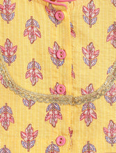 Load image into Gallery viewer, Campana Girls Koel Lehenga Set - Kanthawork with Floral Print - Yellow