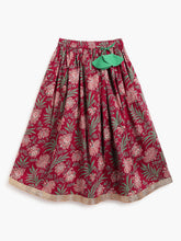 Load image into Gallery viewer, Campana Girls Koel Pure Cotton Block & Jaal Printed Lehenga Set - Maroon