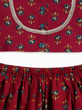 Load image into Gallery viewer, Campana Girls Koel Pure Cotton Floral Print Lehenga Set - Maroon