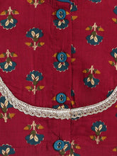 Load image into Gallery viewer, Campana Girls Koel Pure Cotton Floral Print Lehenga Set - Maroon