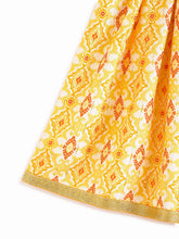 Load image into Gallery viewer, Campana Girls Geometric Printed & Embroidered Lehenga Choli Set - Yellow & Orange