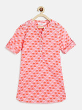 Load image into Gallery viewer, Campana Girls Urvashi Kurta - Block Print Genda Phool - Pink