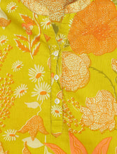 Load image into Gallery viewer, Campana Girls Urvashi Kurta - Floral Dusk Print - Lime Green & Orange