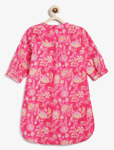 Load image into Gallery viewer, Campana Girls Urvashi Kurta - Seamless Floral Print - Magenta
