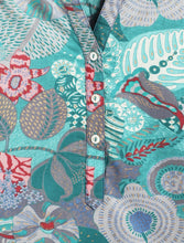 Load image into Gallery viewer, Campana Girls Urvashi Kurta - Floral Art Print - Teal & Pink