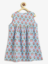 Load image into Gallery viewer, Campana Girls Revathi Kurta Pants Set - Floral Print - Blue & Peach