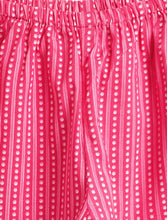 Load image into Gallery viewer, Campana Girls Revathi Cotton Kurti Pants Set - Block Print & Stripes - Yellow & Pink